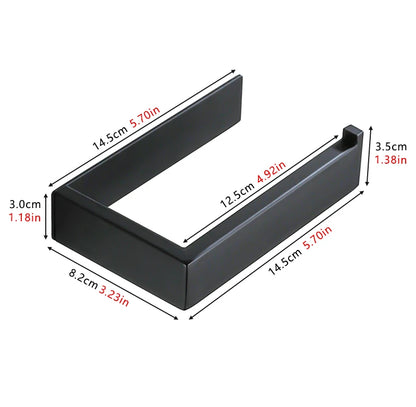 Matte Black Stainless Steel Toilet Paper Holder with Easy Damage Free Install