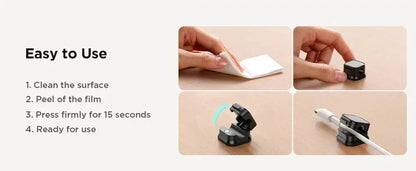 Magnetic Cable Organizer Clips to Keep Cords Tidy on Any Desk or Surface