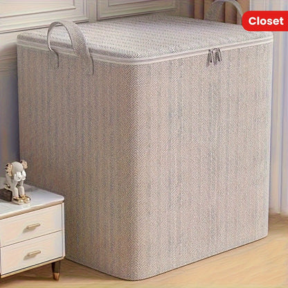 Extra Large Lidded Storage Box for Durable Space Saving Organization of Clothes and Bedding
