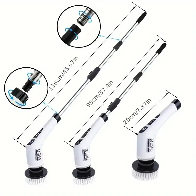Wireless Electric Scrubber with 7 Brush Heads for Effortless Deep Cleaning Everywhere