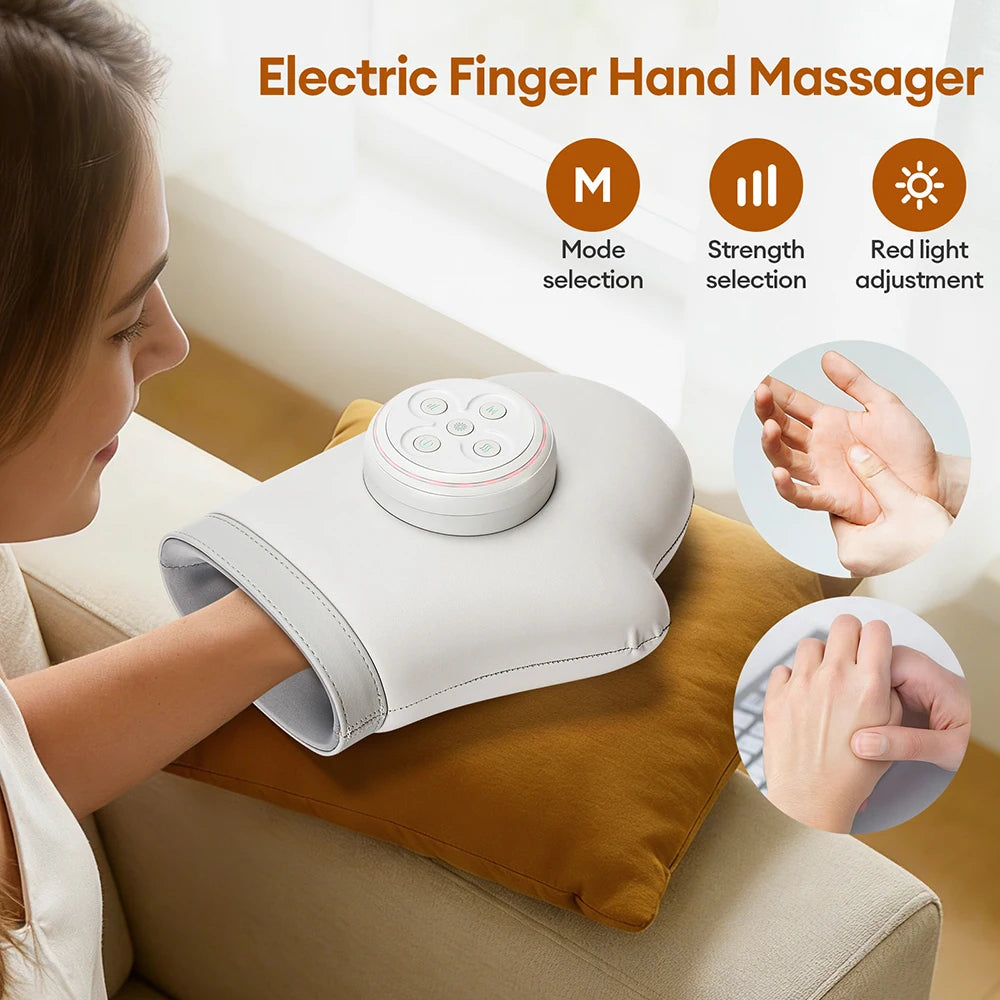 Electric Air Pressure Hand and Wrist Massager for Tension Relief with Acupoint Therapy