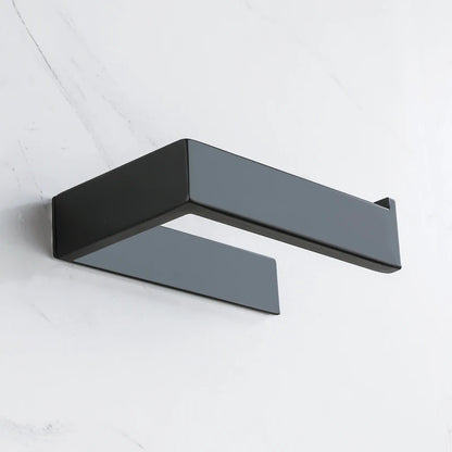 Matte Black Stainless Steel Toilet Paper Holder with Easy Damage Free Install