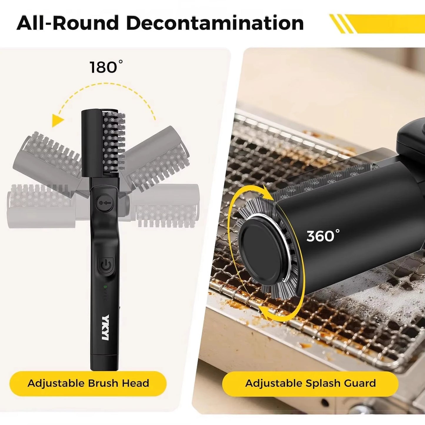 Cordless Electric BBQ Grill Brush for Deep Cleaning Heavy Grease Effortlessly