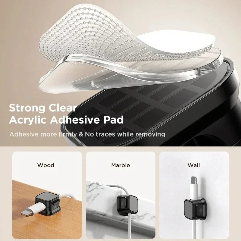 Magnetic Cable Organizer Clips to Keep Cords Tidy on Any Desk or Surface
