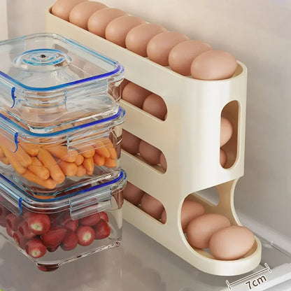 4 Layer Auto Rolling Egg Dispenser for Fresh Eggs First and Maximum Fridge Space