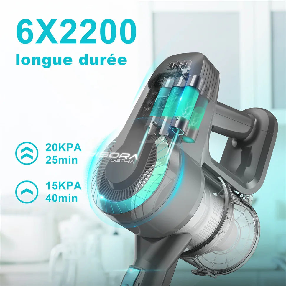20Kpa Lightweight Cordless Stick Vacuum for Carpet Floors and Pet Hair