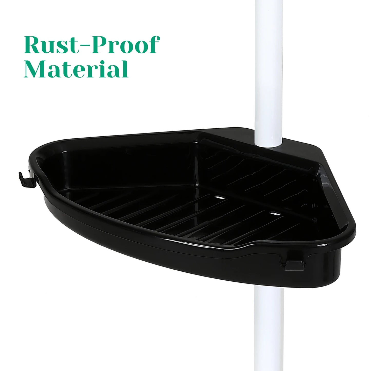 4 Tier Tension Pole Corner Shower Caddy for Maximum Bathroom Storage Without Drilling