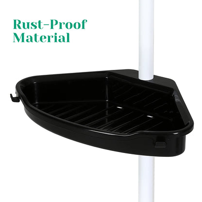 4 Tier Tension Pole Corner Shower Caddy for Maximum Bathroom Storage Without Drilling