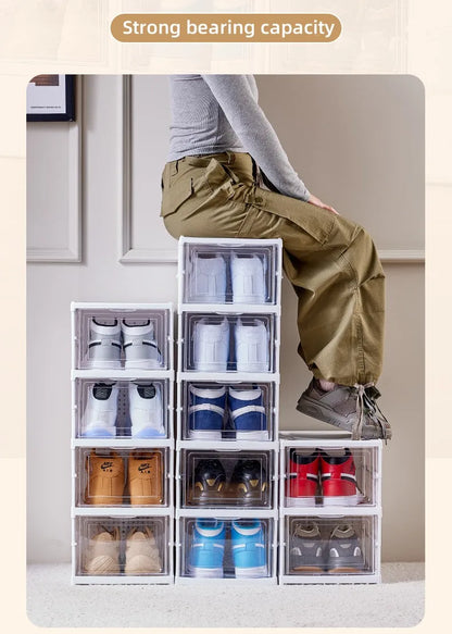 Stackable Clear Shoe Storage Boxes for Dustproof Space Saving Sneaker Organization