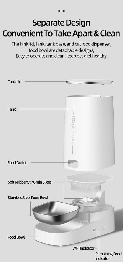 Smart WiFi Automatic Pet Feeder to Schedule and Control Your Pets Meals Remotely