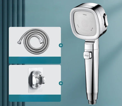 3 Mode High Pressure Water Saving Shower Head with One Touch Flow Control
