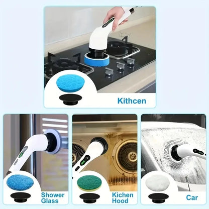 Wireless Electric Scrubber with 7 Brush Heads for Effortless Deep Cleaning Everywhere