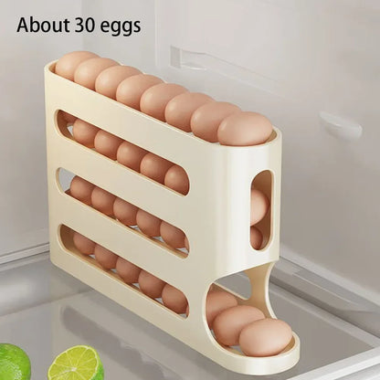 4 Layer Auto Rolling Egg Dispenser for Fresh Eggs First and Maximum Fridge Space