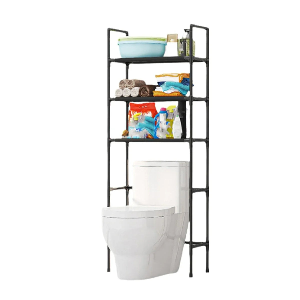 Over the Toilet Multi Tier Storage Rack to Maximize Bathroom Space Without Drilling