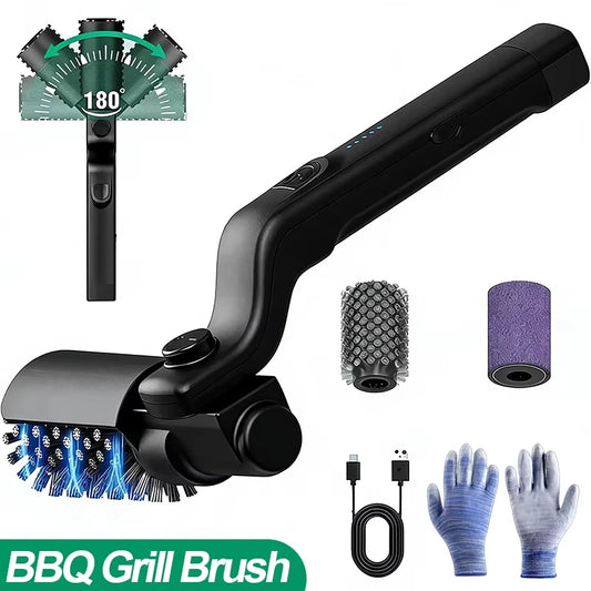 Cordless Electric BBQ Grill Brush for Deep Cleaning Heavy Grease Effortlessly