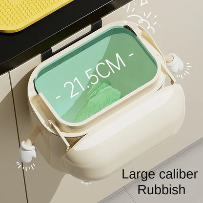 Wall Mounted Kitchen Trash Can with Lid for Space Saving No Bend Waste Disposal