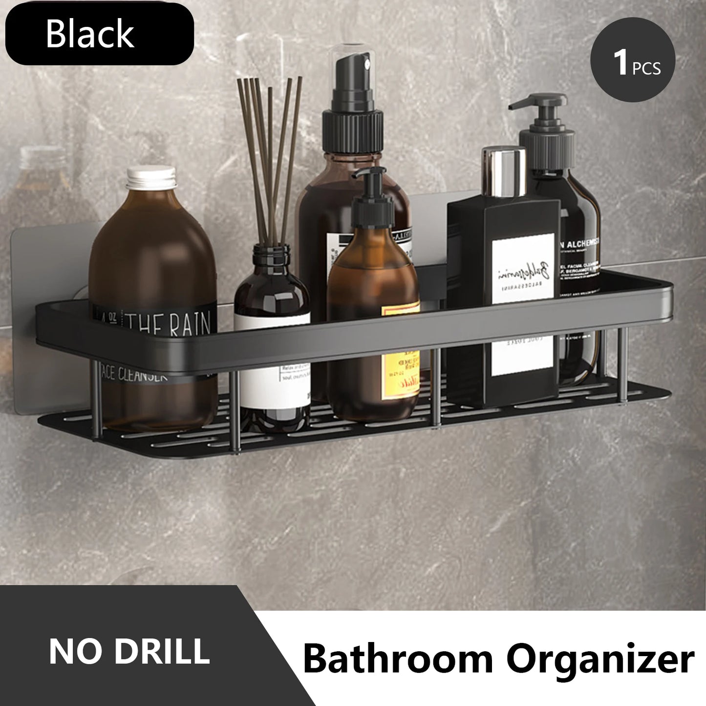 Rustproof Stainless Steel Suction Shower Rack for Bathroom Storage That Stays Put