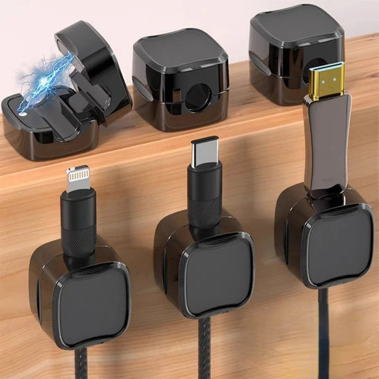 Magnetic Cable Organizer Clips to Keep Cords Tidy on Any Desk or Surface