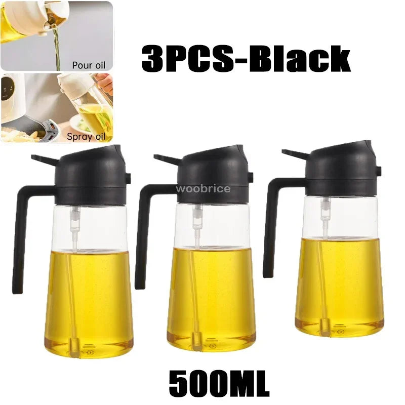 Olive Oil Mist Spray Bottle with Auto Lid for Precise Mess Free Cooking