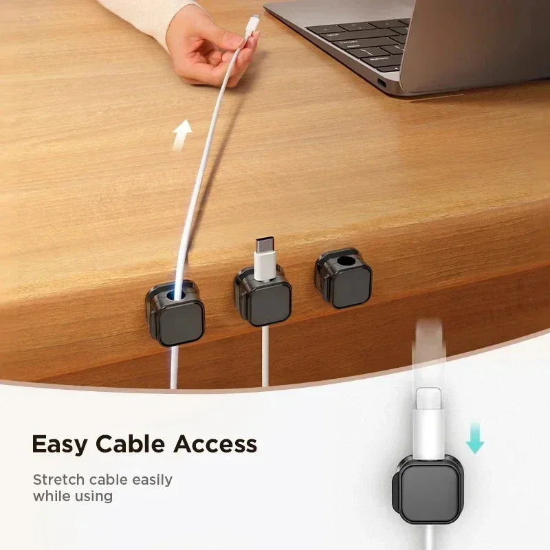Magnetic Cable Organizer Clips to Keep Cords Tidy on Any Desk or Surface