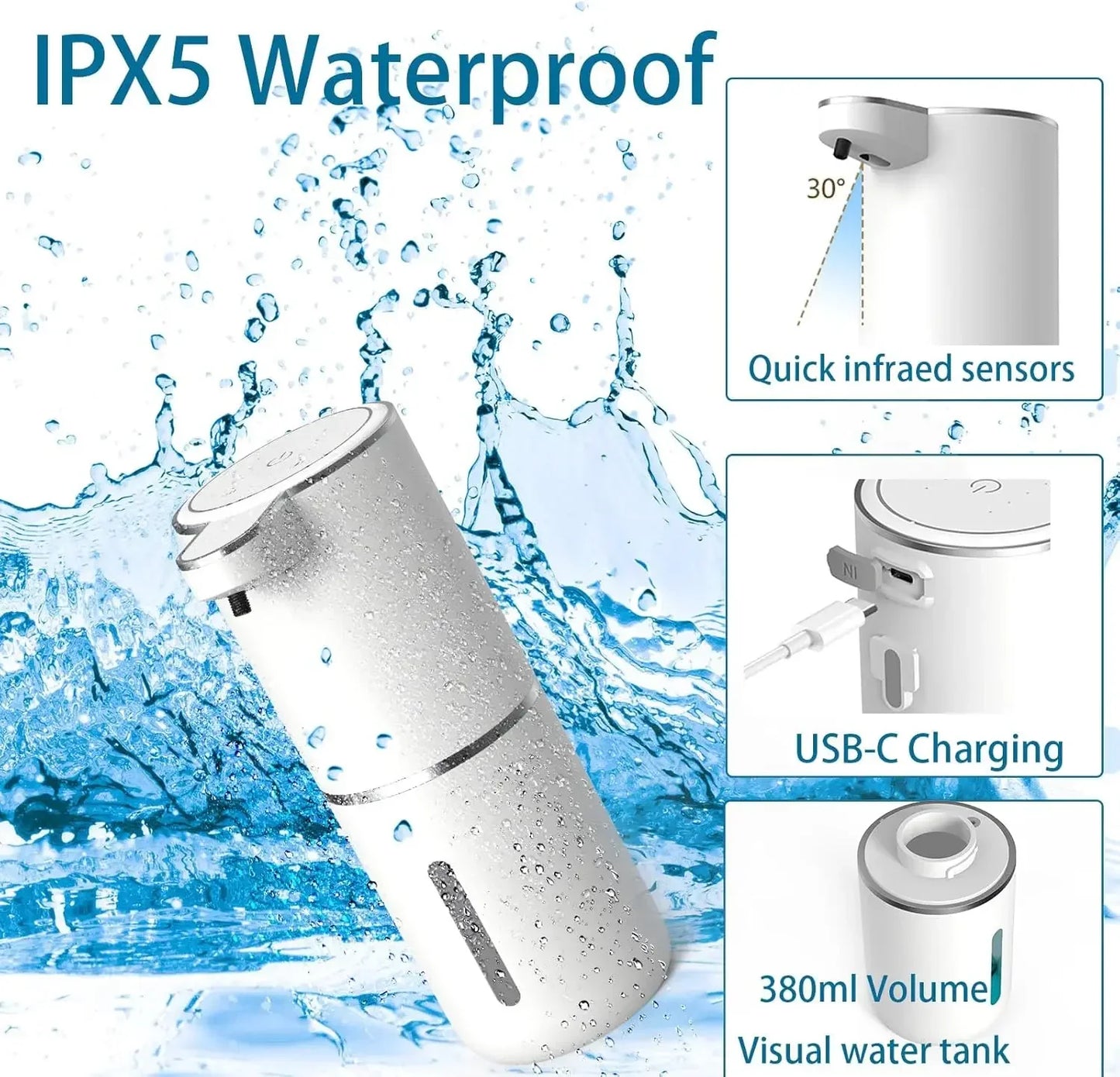 Touchless Automatic Soap Dispenser for Hygienic Handsfree Lathering Every Time