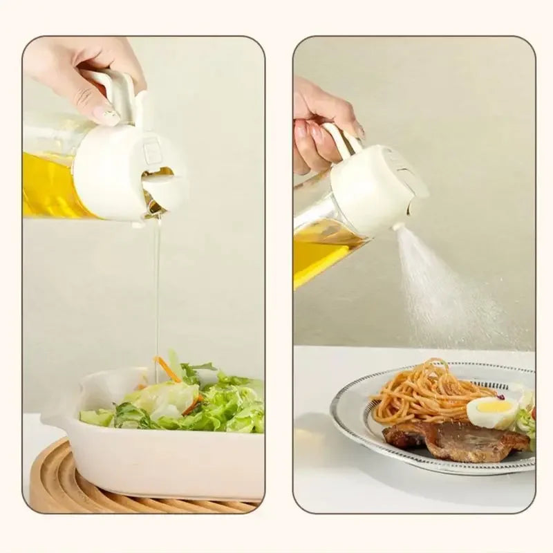 Olive Oil Mist Spray Bottle with Auto Lid for Precise Mess Free Cooking