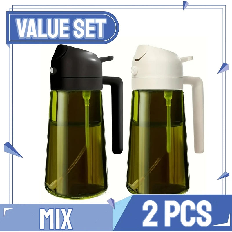 Olive Oil Mist Spray Bottle with Auto Lid for Precise Mess Free Cooking