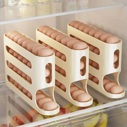 4 Layer Auto Rolling Egg Dispenser for Fresh Eggs First and Maximum Fridge Space