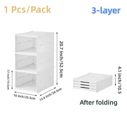 Stackable Clear Shoe Storage Boxes for Dustproof Space Saving Sneaker Organization