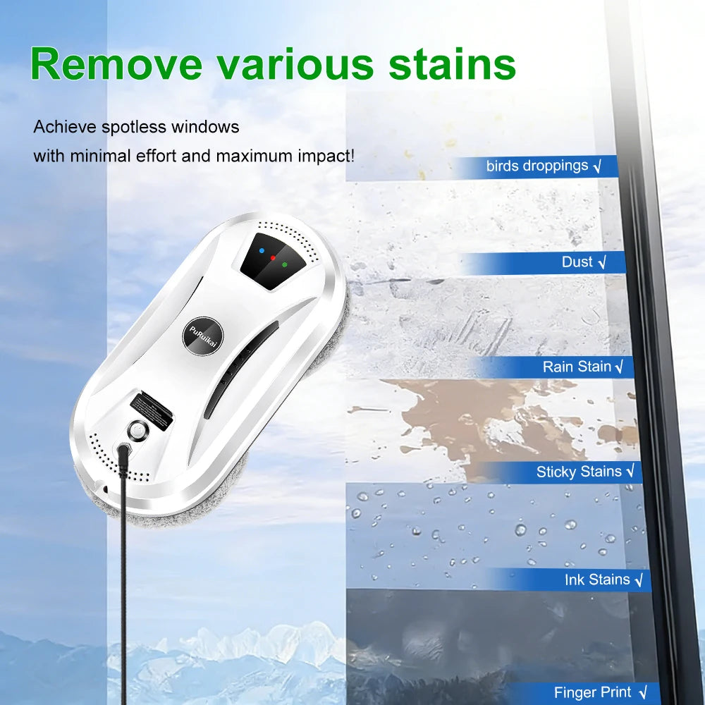 Ultra Thin Window Cleaning Robot with Remote Control for Spotless Glass with Zero Effort