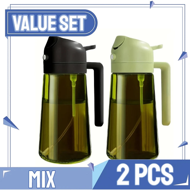 Olive Oil Mist Spray Bottle with Auto Lid for Precise Mess Free Cooking