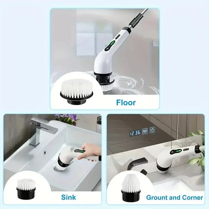 Wireless Electric Scrubber with 7 Brush Heads for Effortless Deep Cleaning Everywhere