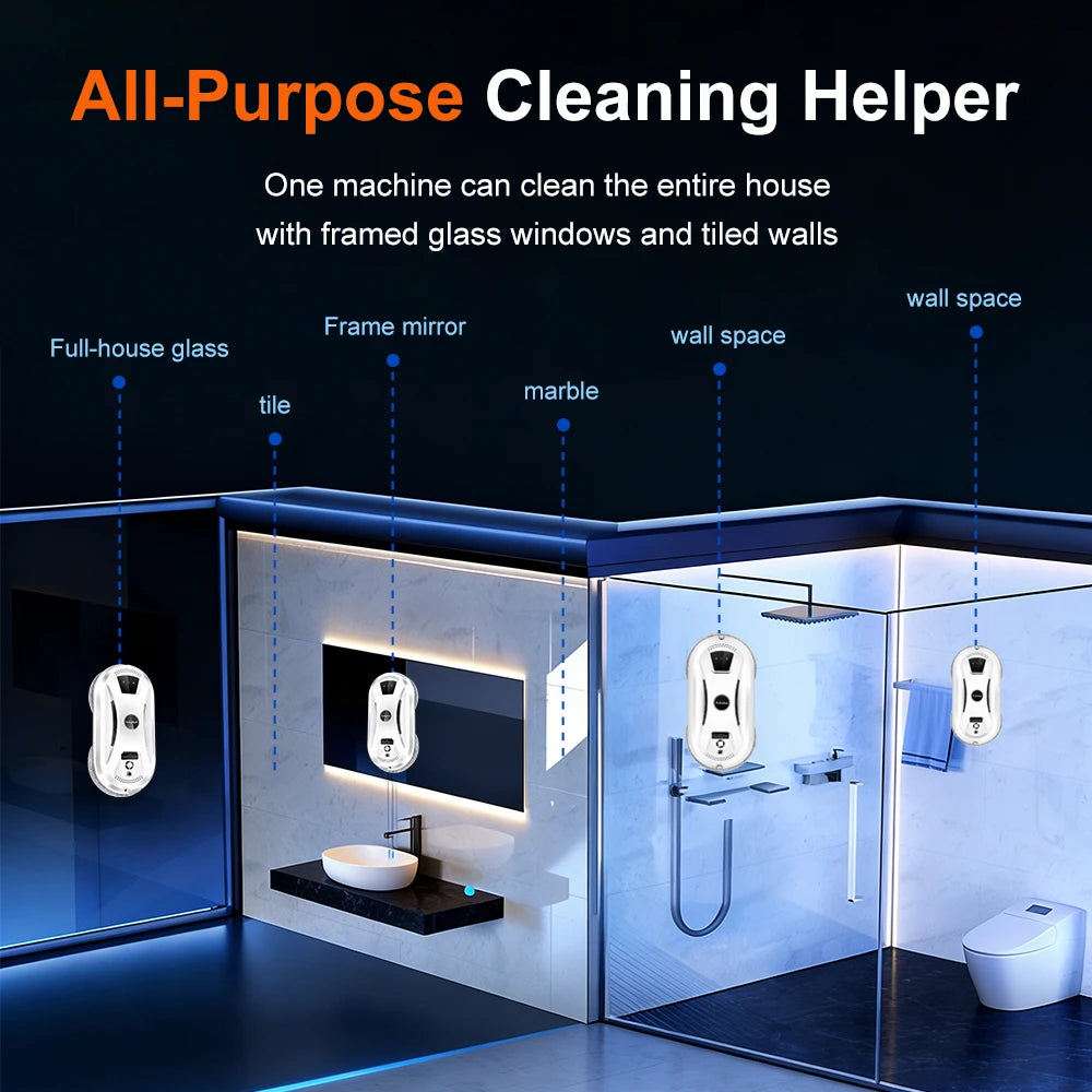 Ultra Thin Window Cleaning Robot with Remote Control for Spotless Glass with Zero Effort