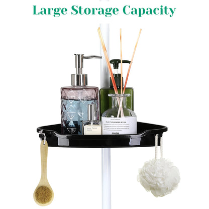 4 Tier Tension Pole Corner Shower Caddy for Maximum Bathroom Storage Without Drilling