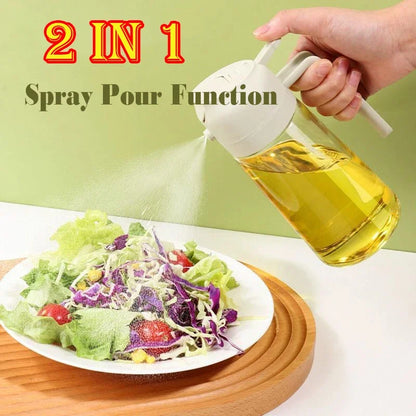 Olive Oil Mist Spray Bottle with Auto Lid for Precise Mess Free Cooking