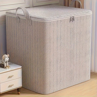 Extra Large Lidded Storage Box for Durable Space Saving Organization of Clothes and Bedding