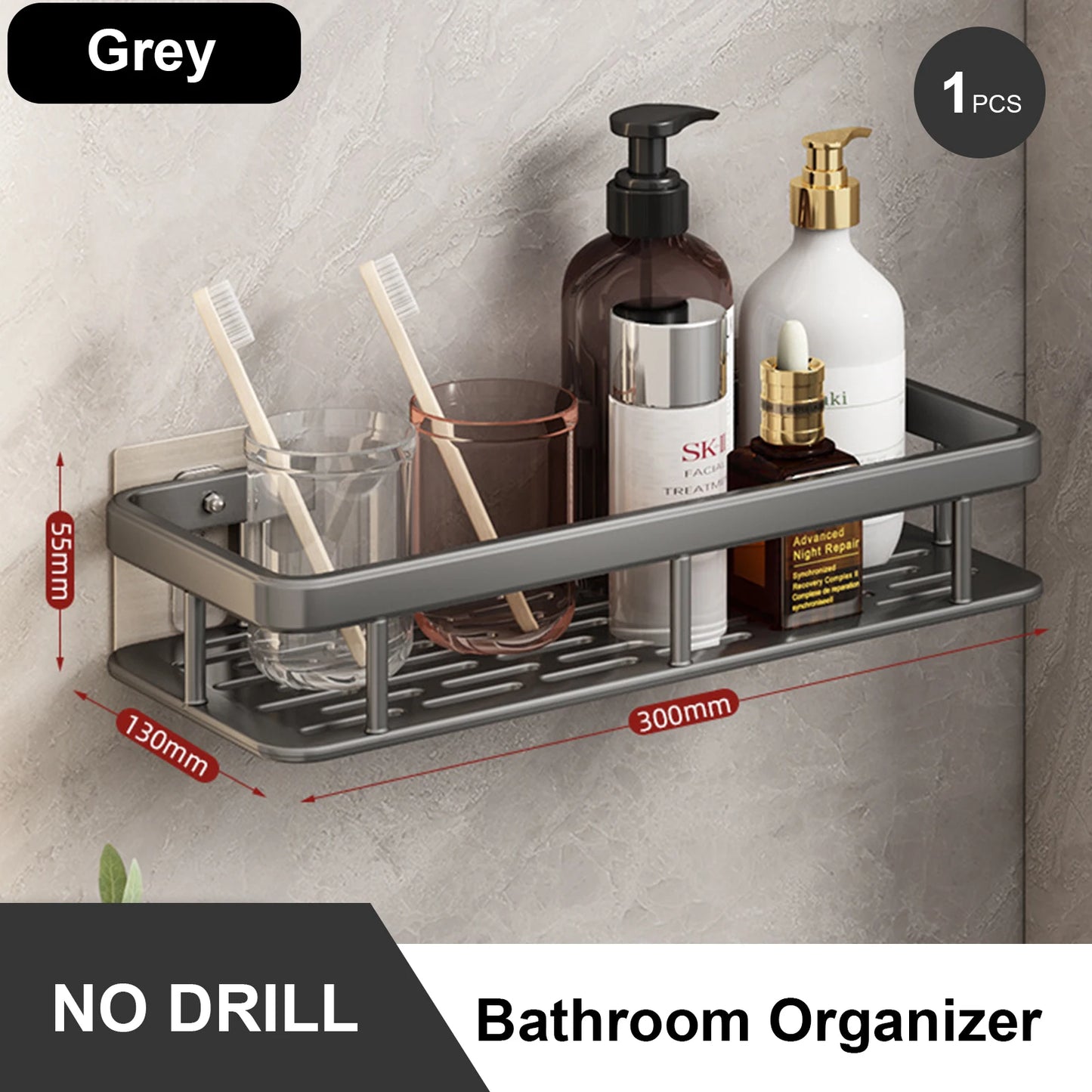 Rustproof Stainless Steel Suction Shower Rack for Bathroom Storage That Stays Put
