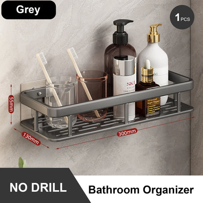 Rustproof Stainless Steel Suction Shower Rack for Bathroom Storage That Stays Put