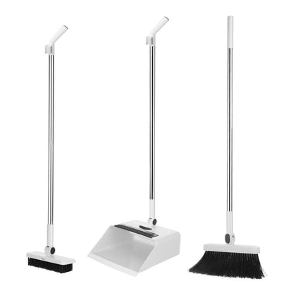 3 in 1 Long Handle Broom and Dustpan Set for Sweeping Without Bending