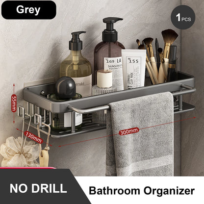 Rustproof Stainless Steel Suction Shower Rack for Bathroom Storage That Stays Put