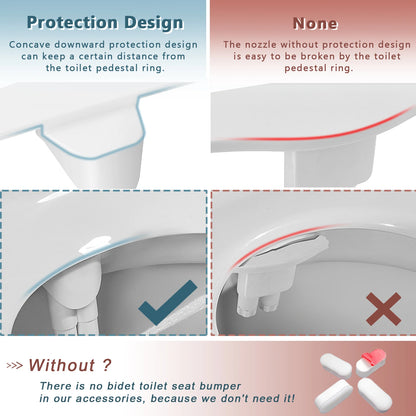 Ultra Slim Bidet Attachment with Dual Nozzle for Fresh Clean Feel and Easy Install