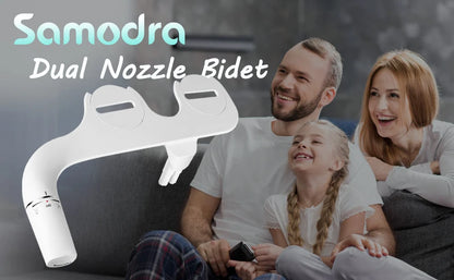 Ultra Slim Bidet Attachment with Dual Nozzle for Fresh Clean Feel and Easy Install