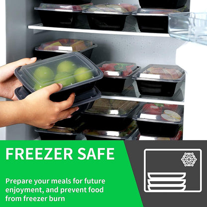 Meal Prep Containers [38OZ] Plastic Food Storage Containers with Lids,10-Pack Reusable to Go Containers, Disposable Food Prep Container, Bpa-Free, Stackable, Microwave/Dishwasher/Freezer Safe