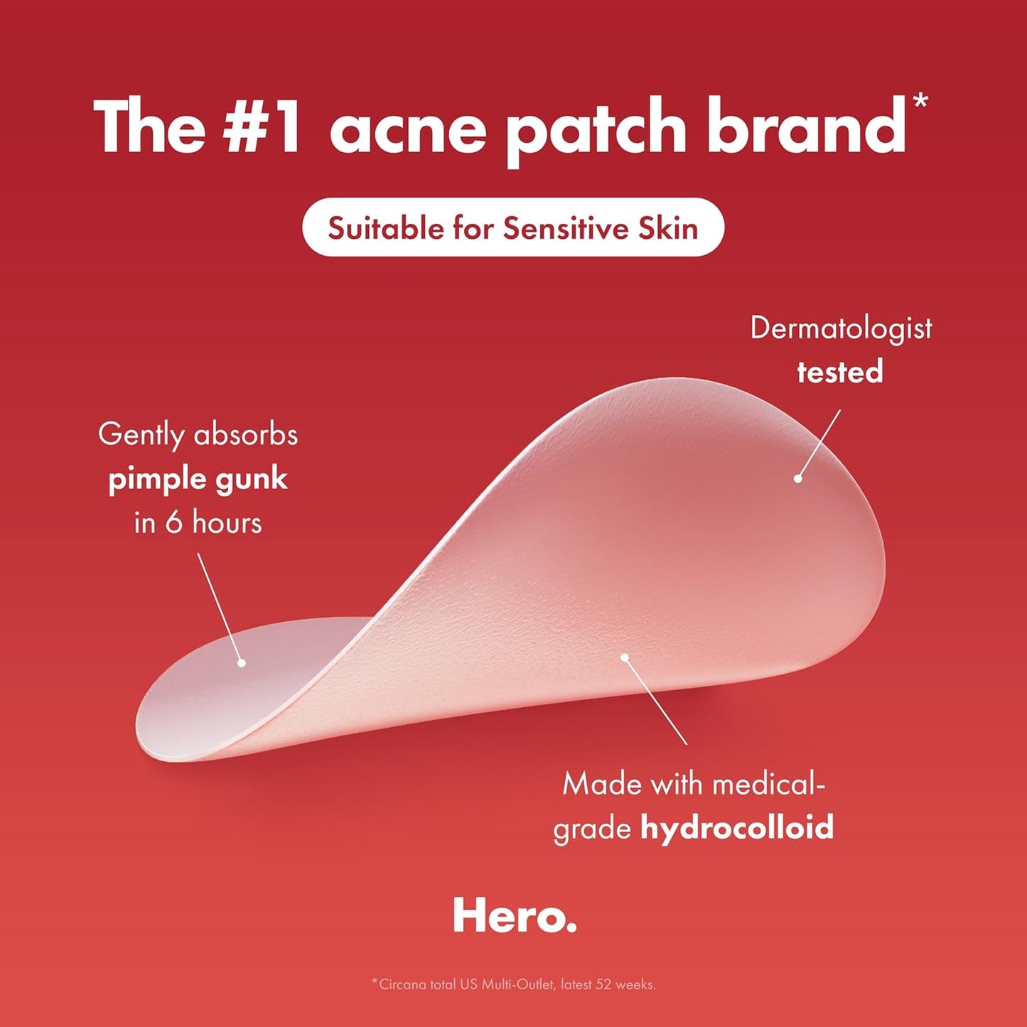Original from Hero Cosmetics - Hydrocolloid Acne Pimple Patch for Zits and Blemishes, Spot Treatment Stickers for Face and Skin, Vegan and Cruelty Free (36 Count)