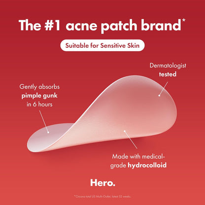 Original from Hero Cosmetics - Hydrocolloid Acne Pimple Patch for Zits and Blemishes, Spot Treatment Stickers for Face and Skin, Vegan and Cruelty Free (36 Count)