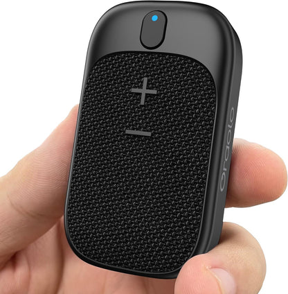 Wearable Bluetooth Speaker, Clip-On Wireless Portable Speaker Built-In Mics for Hands-Free Music and Calls, Waterproof Outdoor Mini Speakers for Working, Hiking, Running, 18H Playtime, 1 Pack