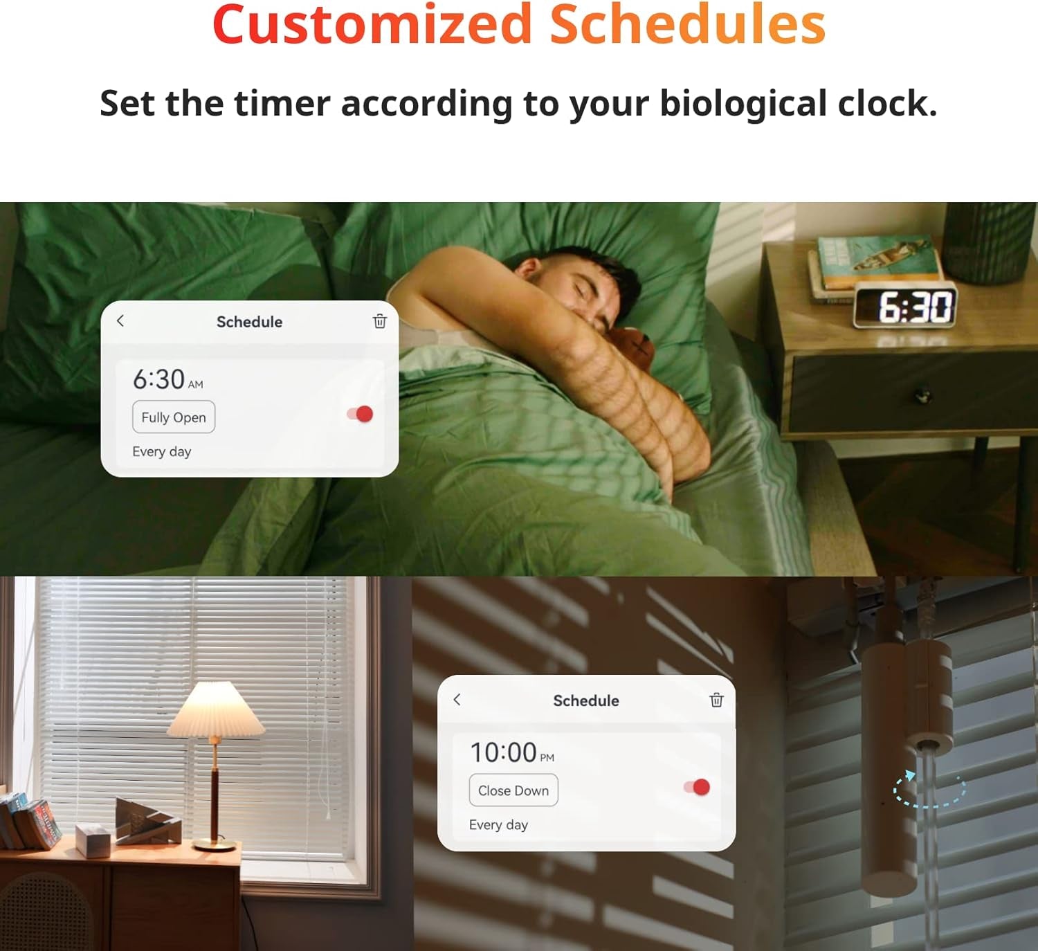Smart Electric Motorized Blinds Kit - 3Pack with 2.4G Wifi Remote Control, Solar Powered, Compatible with Alexa, Google Home and Siri, Light Sensing Control, Unlimited Group Control