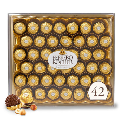 Gourmet Hazelnut Milk Chocolate Gift Box, 42 Individually Wrapped Chocolates, 18.5 Oz