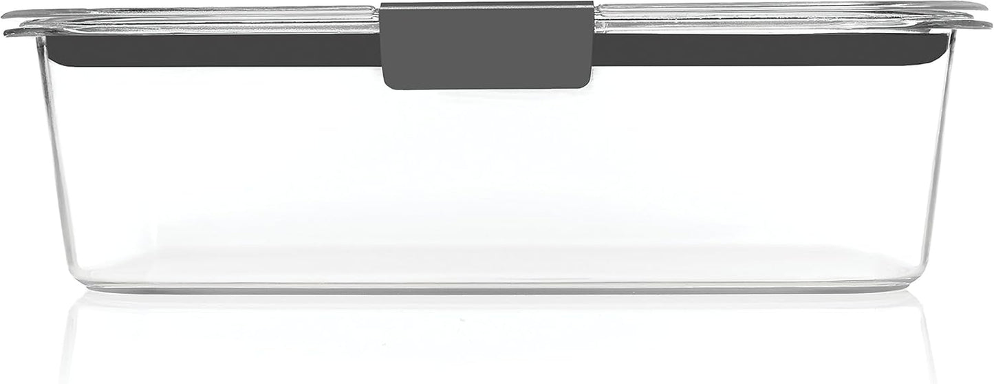 Rubbermaid Brilliance Large Food Storage Container, 9.6 Cup, Bpa-Free, Leak-Proof, Clear