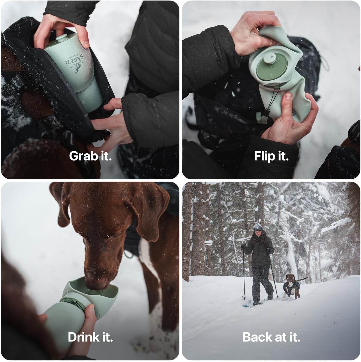 Portable Dog Water Bottle, Collapsible Water Bottle for Dogs Perfect for Walking, Hiking and Outdoors | Works as a Portable Water Bowl | Designed in Montreal - 750Ml